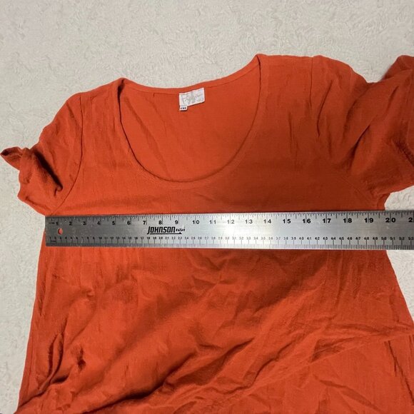 Vintage Fiaga Mexico Scoop Neck Breezy Asymmetric Tunic Top Orange Short Sleeve - Picture 5 of 7